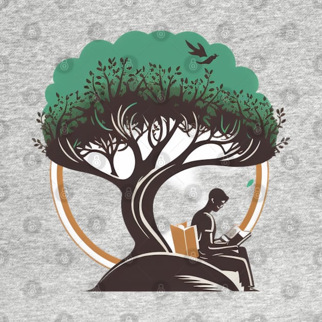 Book Reading under a Tree - Designs for a Green Future by Greenbubble